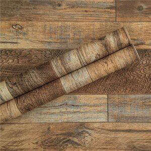 17.71''×118'' Shiplap Peel and Stick Wallpaper Rustic Wood Grain Contact Paper